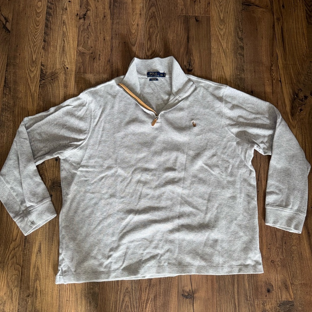 Ralph Lauren Light Gray Quarter Zip-Up Men's Sweater